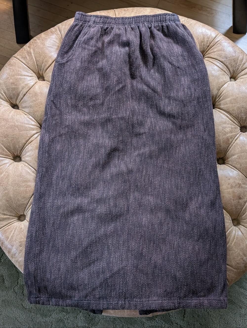 Mishi Vintage Made In USA Women's Cotton Tweed Brown Skirt Pocket Size Medium